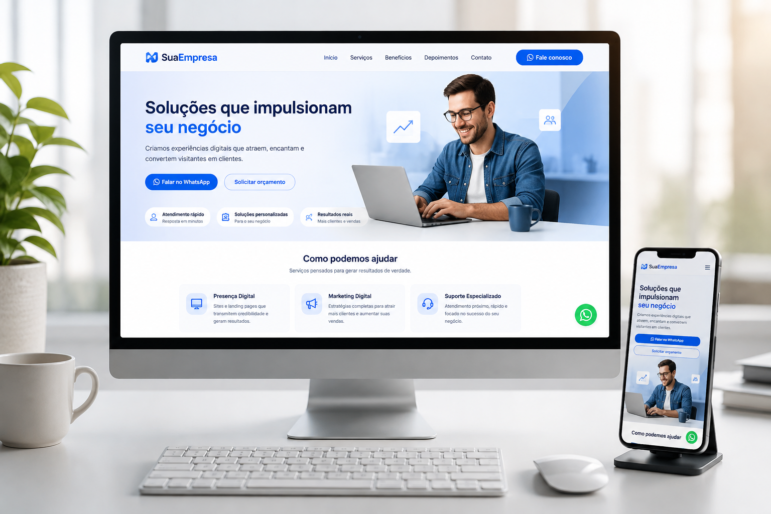 Exemplo de Landing Page profissional criada pela Inova Marketing